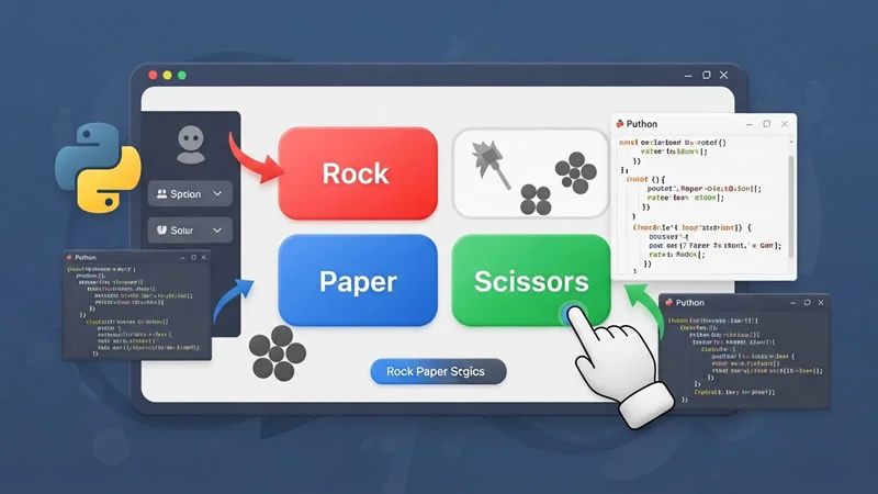 Visual of sentiment analysis with text input, emojis representing emotions, and machine learning elements like charts and code snippets
