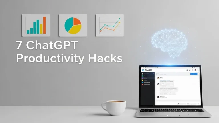 Modern workspace with ChatGPT assistant boosting productivity