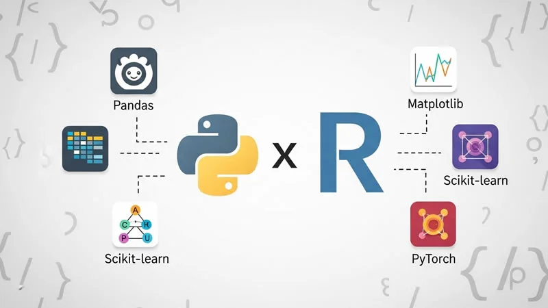 Python and R programming with popular data science tools and libraries